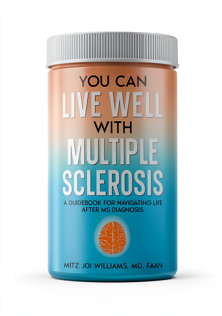 Installing Joi Life Wellness Group Kindle Book Multiple Sclerosis on a wooden desk