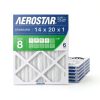 Aerostar 14x20x1 MERV 8 - 6 Count - High Efficiency Pleated HVAC, Furnace & Air Conditioner Filters - Removes Dust, Lint, Mold & Allergy-Causing Pollen-0